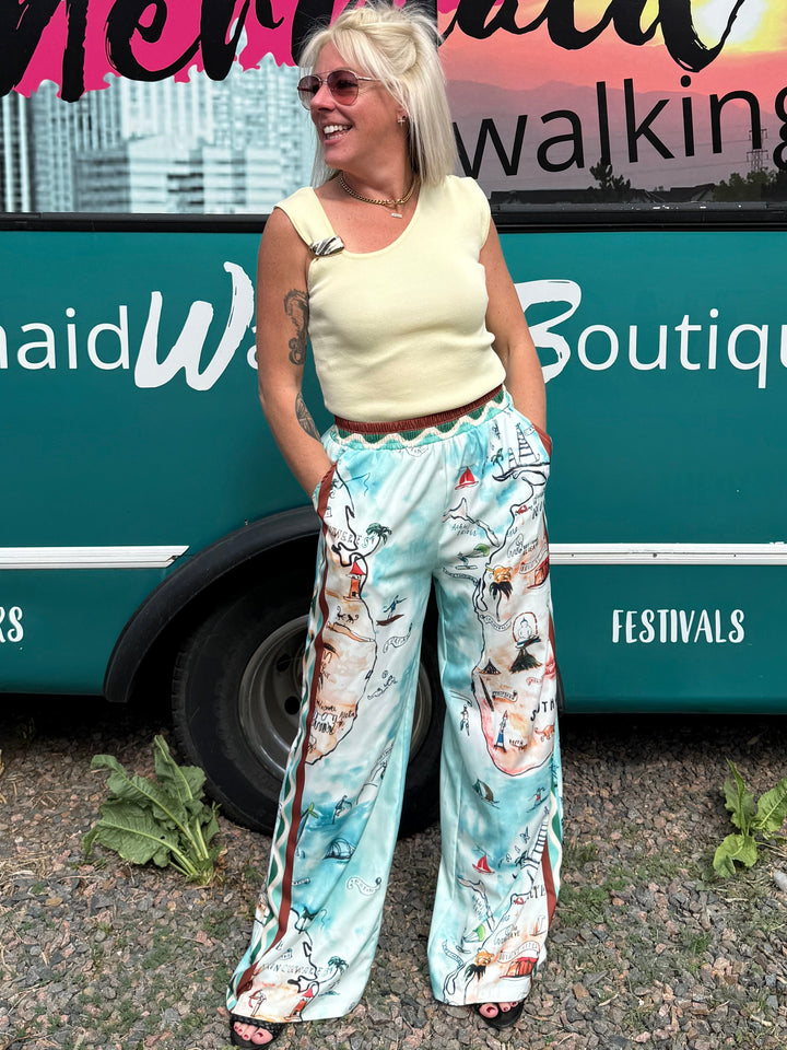 Treasure Map Wide Leg Pants
