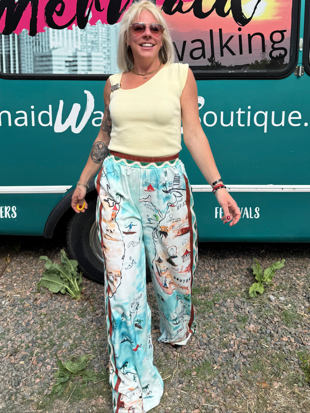 Treasure Map Wide Leg Pants
