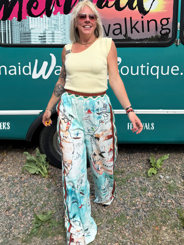 Treasure Map Wide Leg Pants