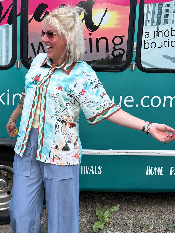 Treasure Map Button Up