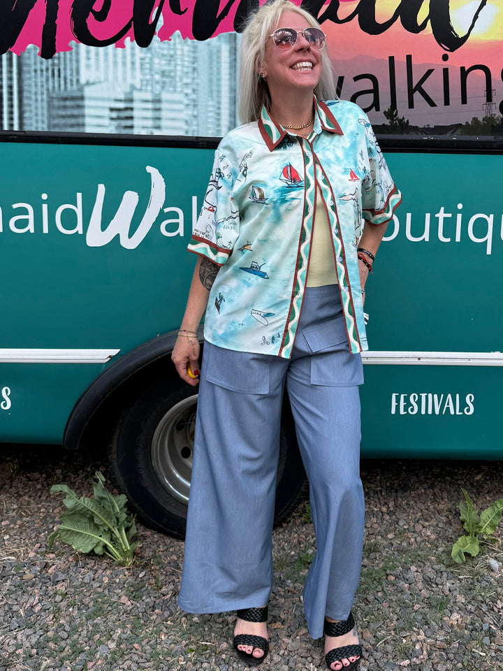 Treasure Map Button Up