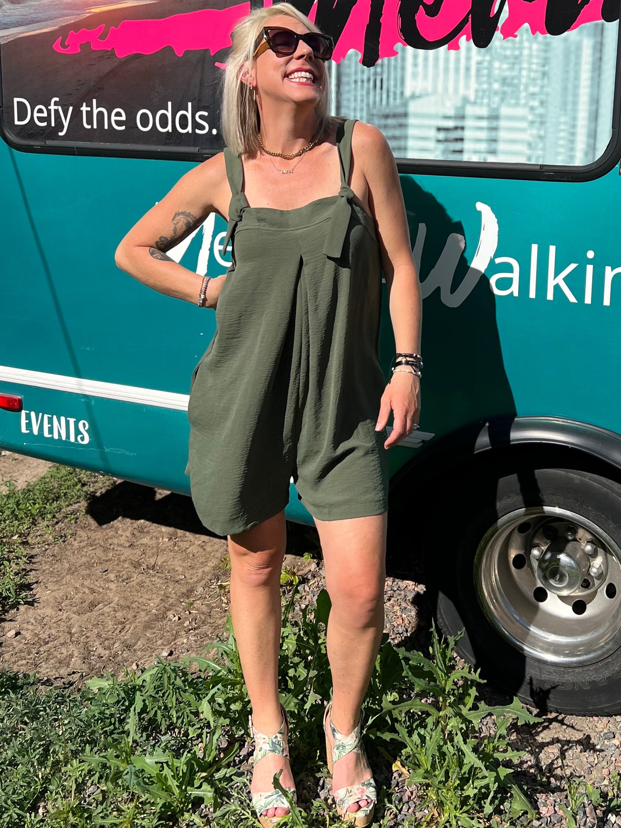 Amelia Olive Romper