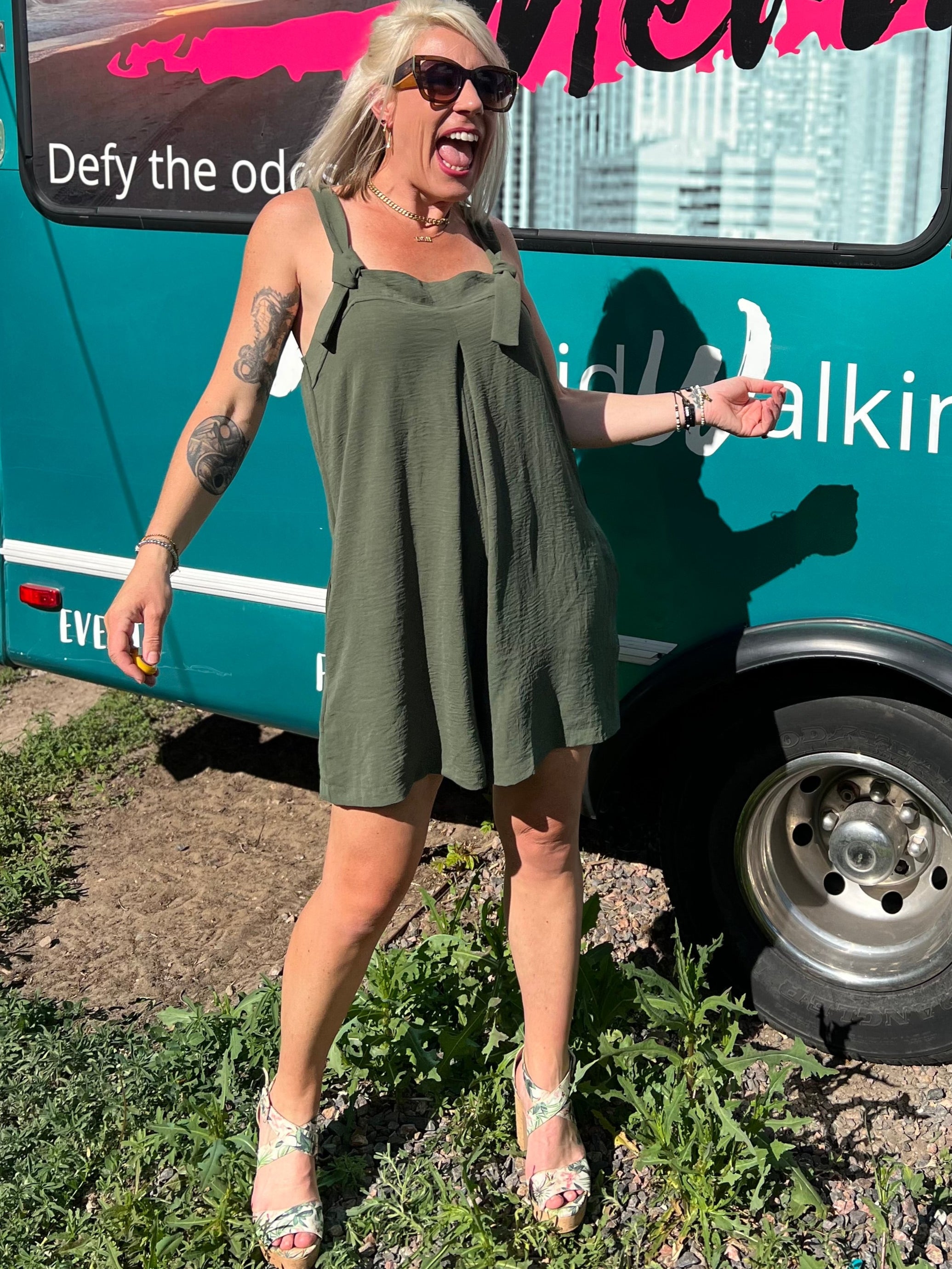 Amelia Olive Romper