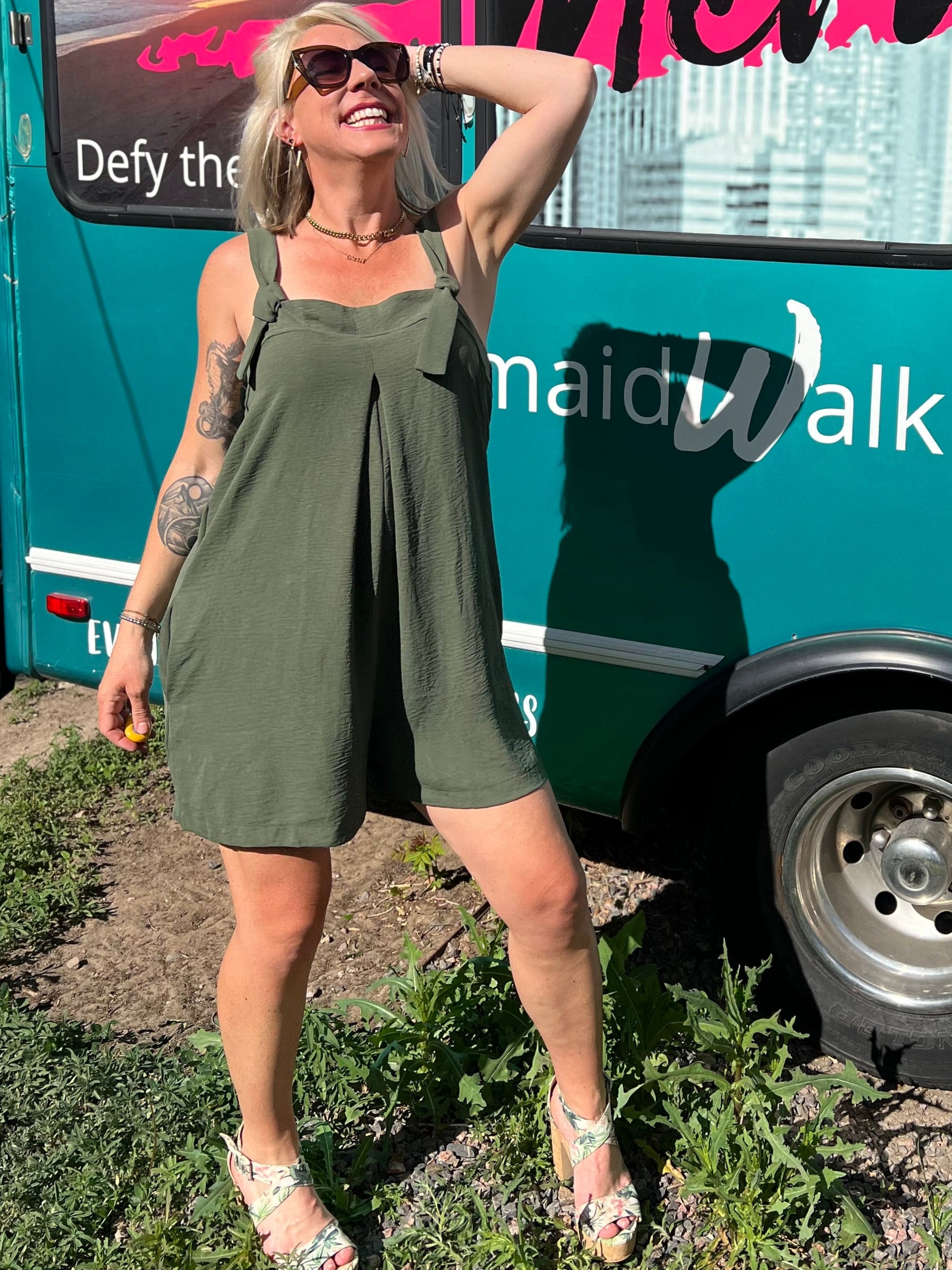 Amelia Olive Romper