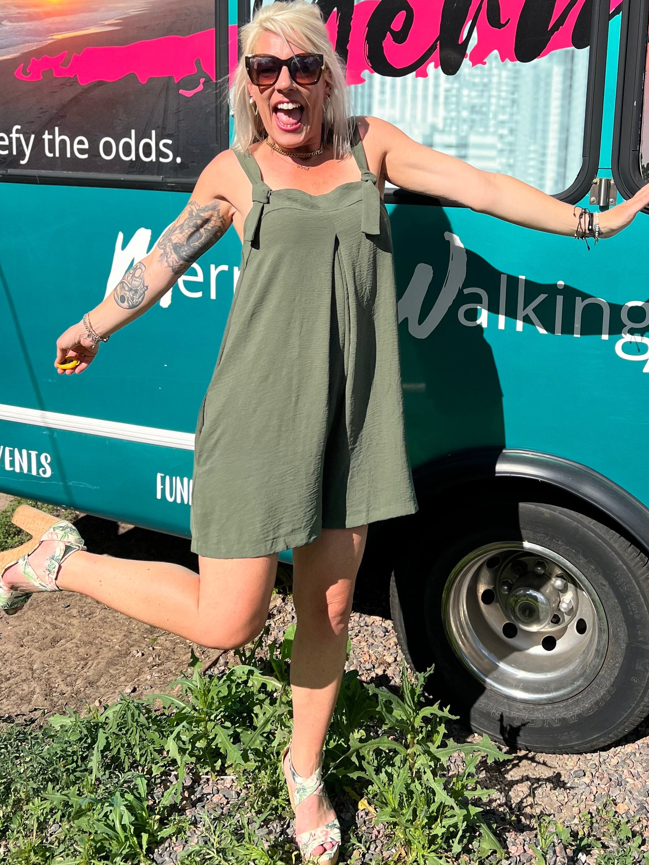 Amelia Olive Romper
