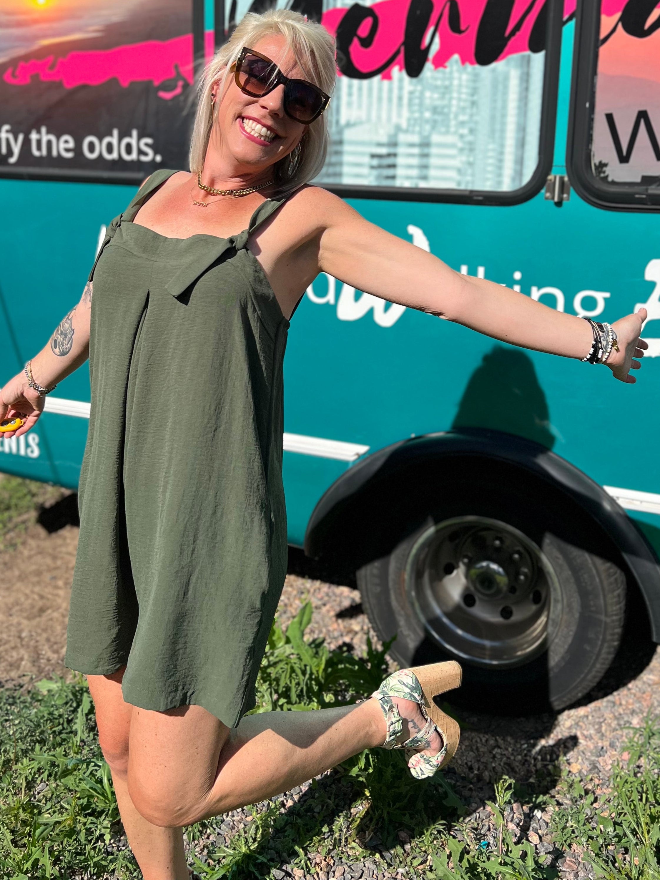 Amelia Olive Romper