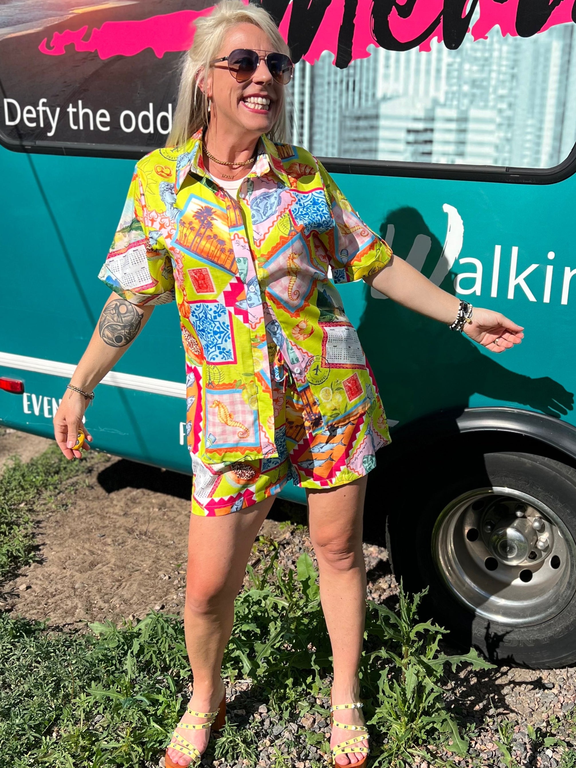 Euro Trip Button Up Top