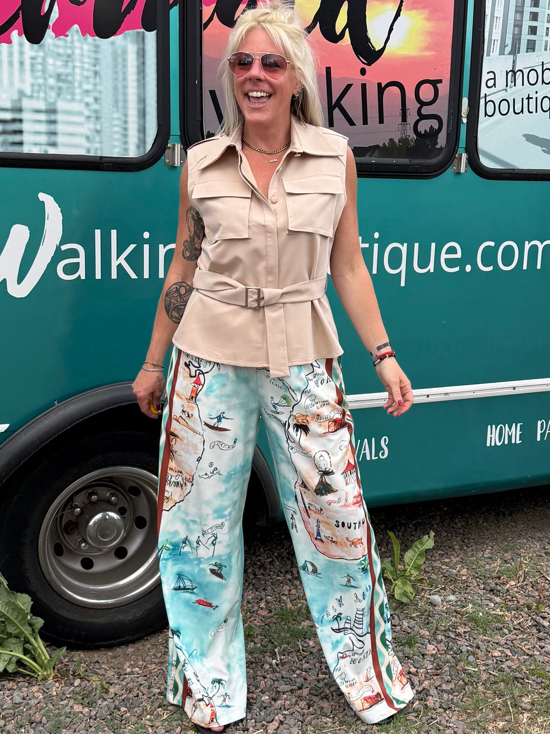 Treasure Map Wide Leg Pants