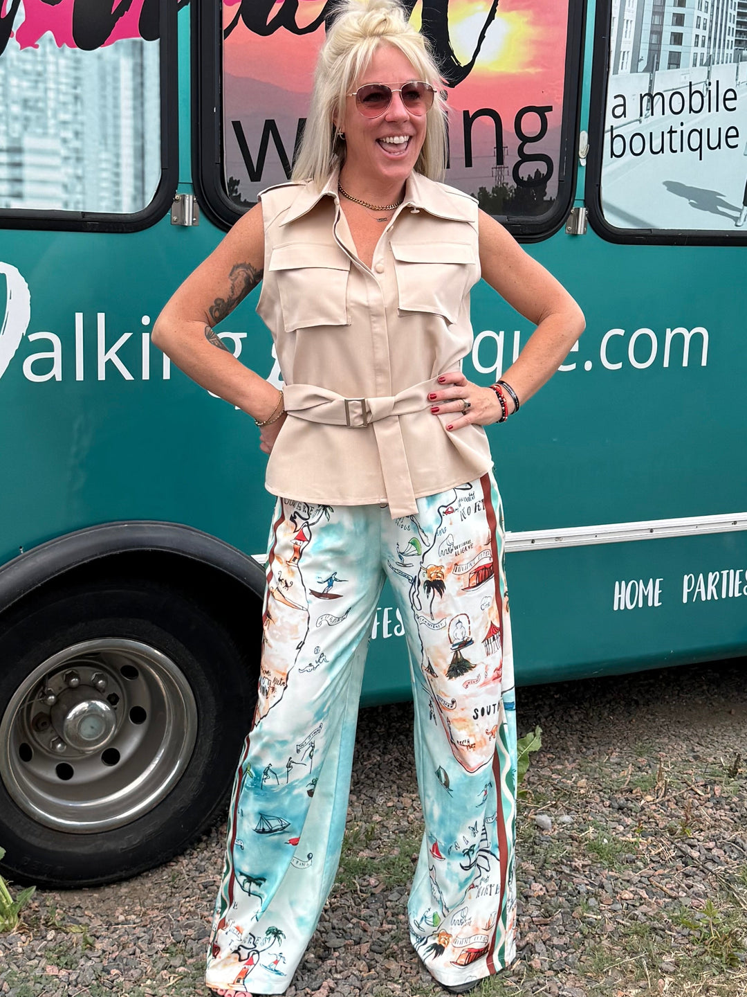 Treasure Map Wide Leg Pants