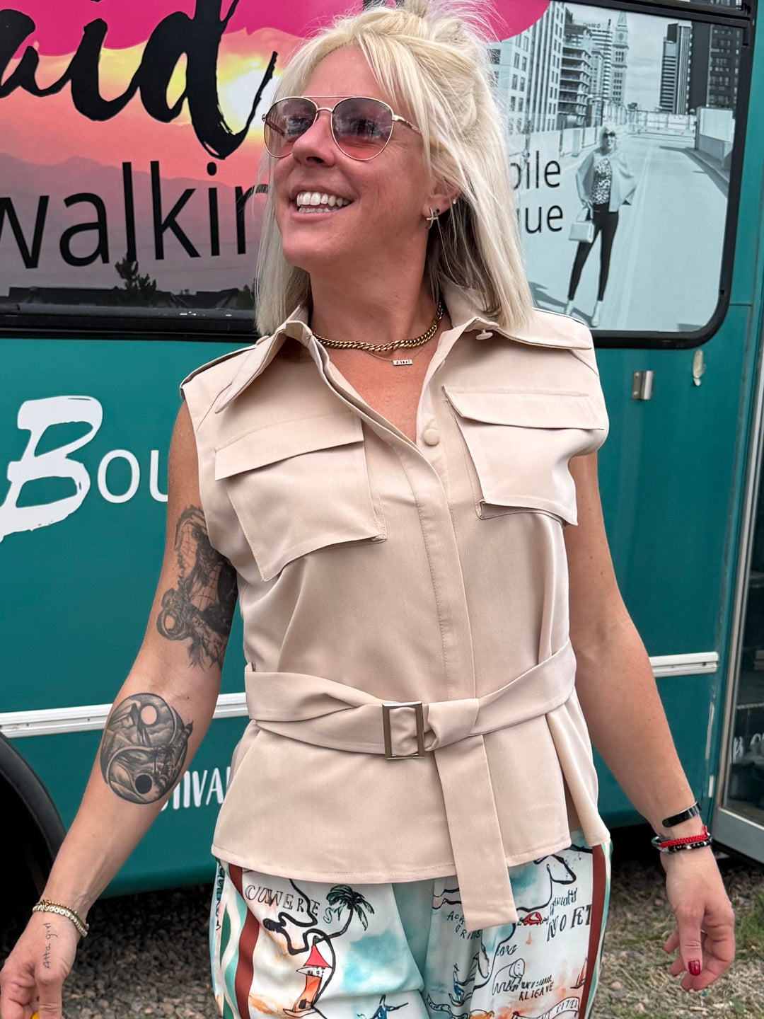 Marina Top in Khaki
