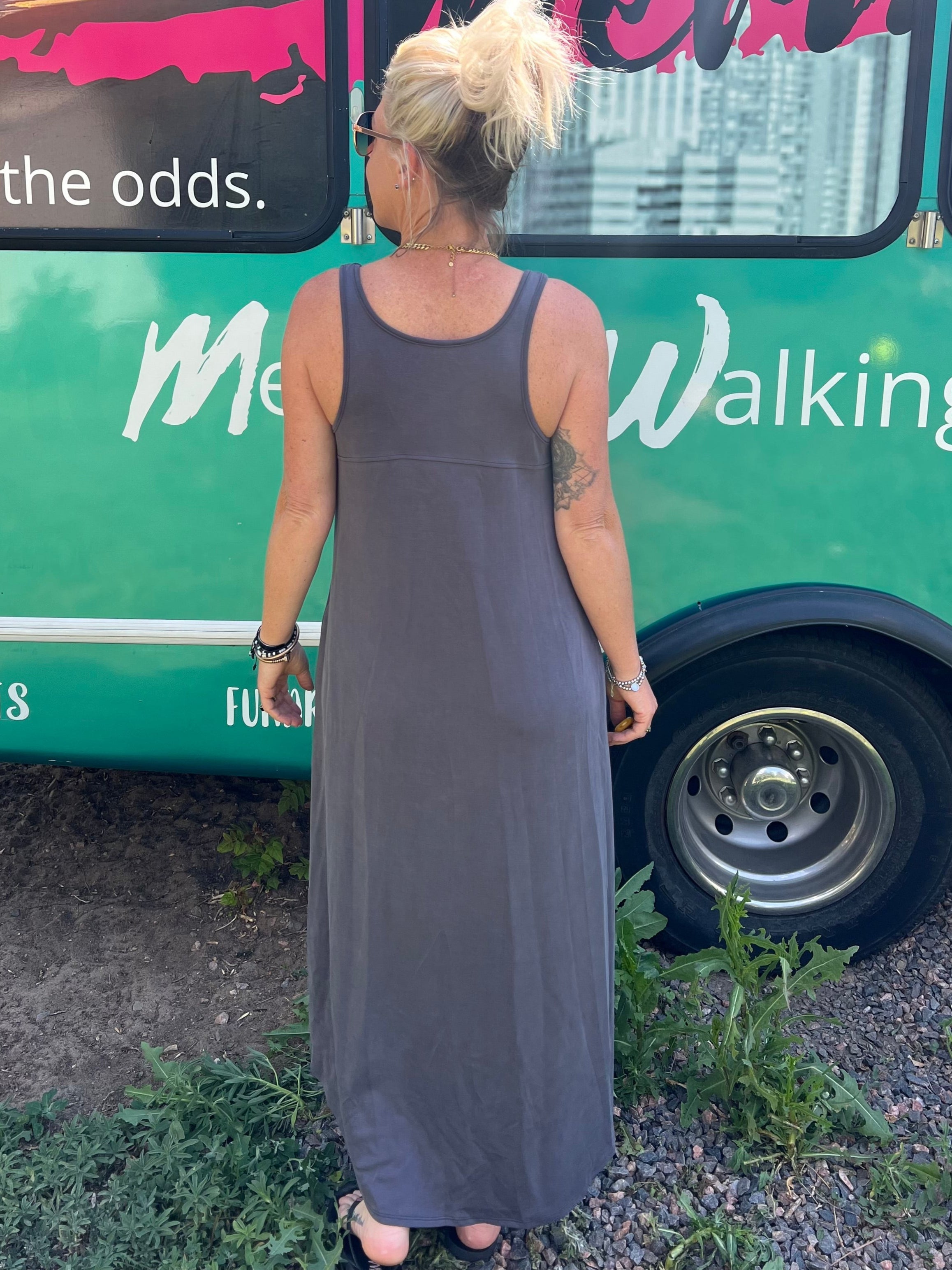 Sumptuous Swing Dress in Grey