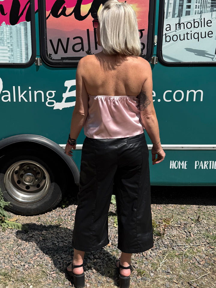 Leather Like Cropped Pants