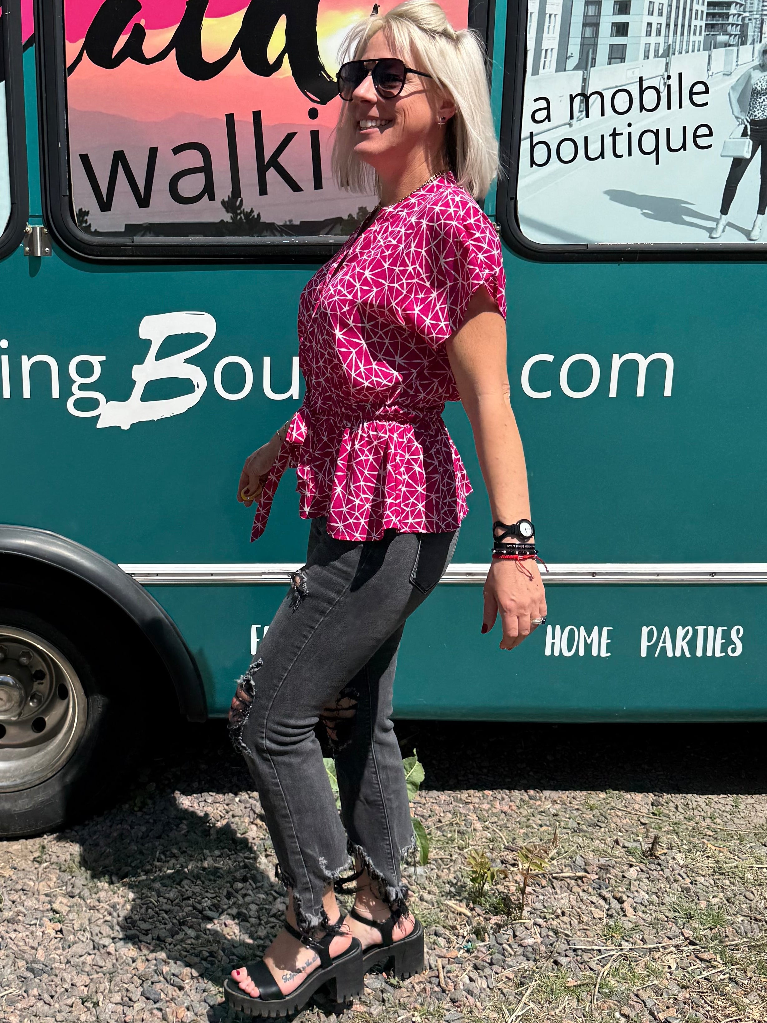 Darby Top in Magenta