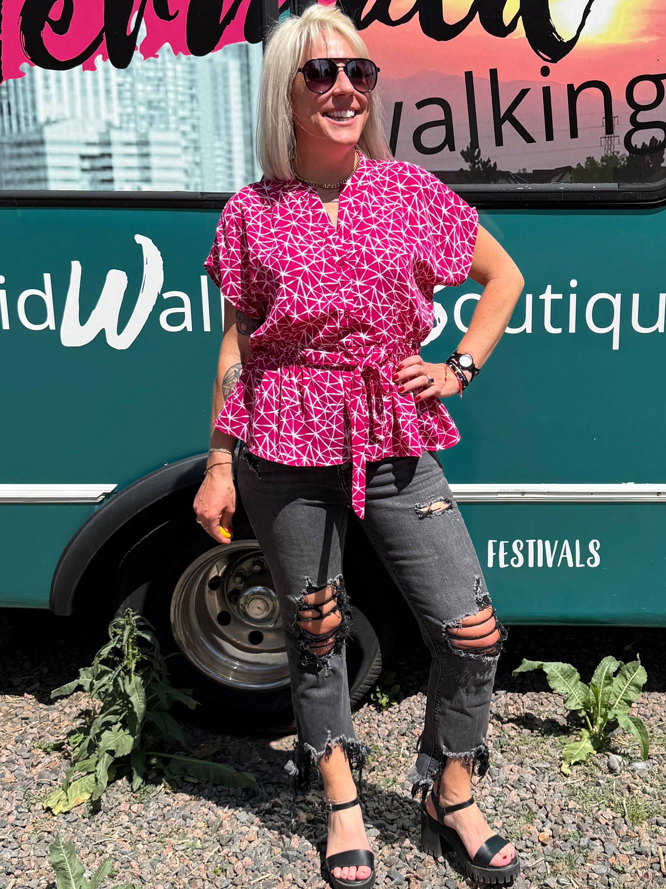 Darby Top in Magenta