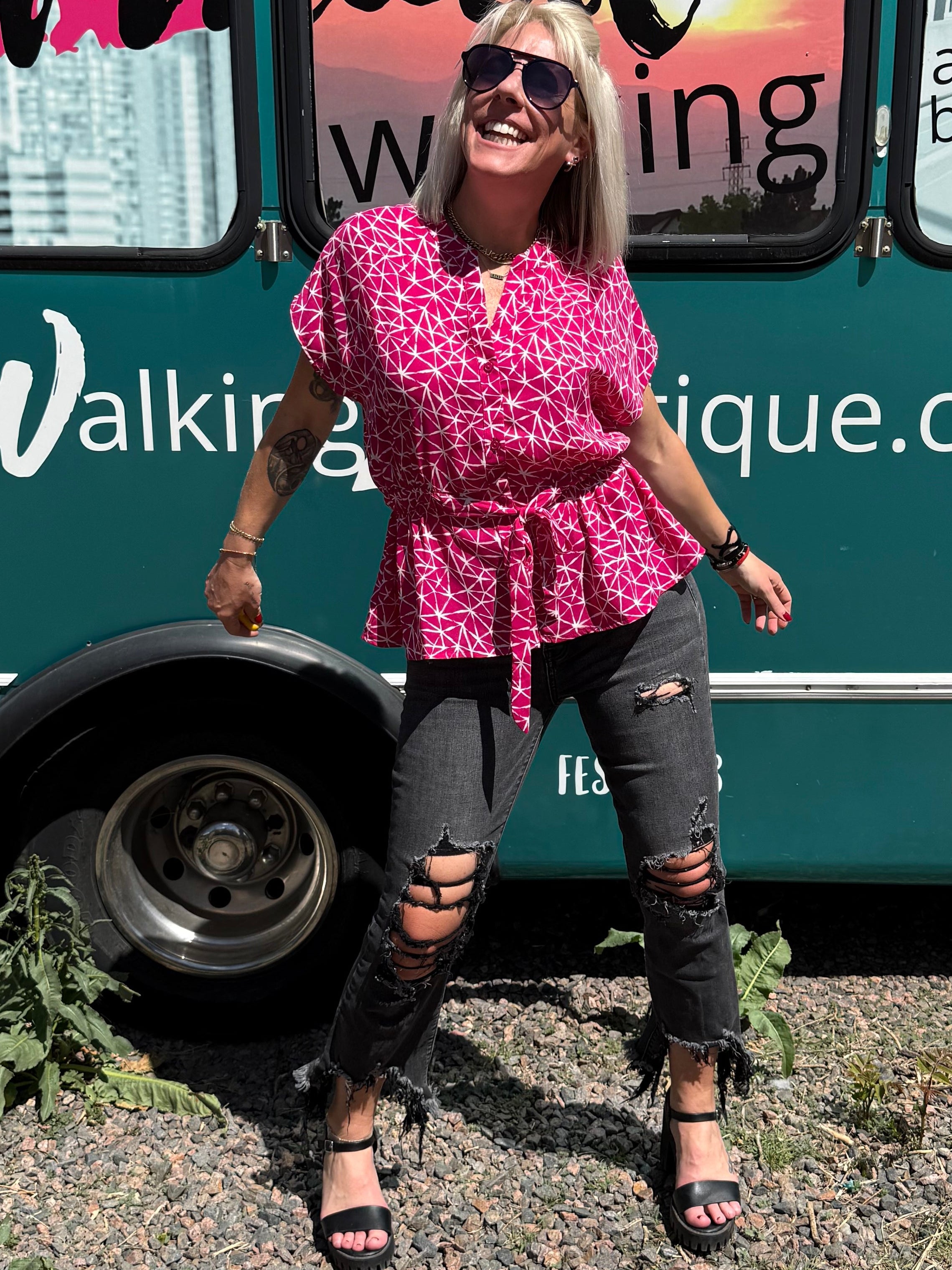 Darby Top in Magenta