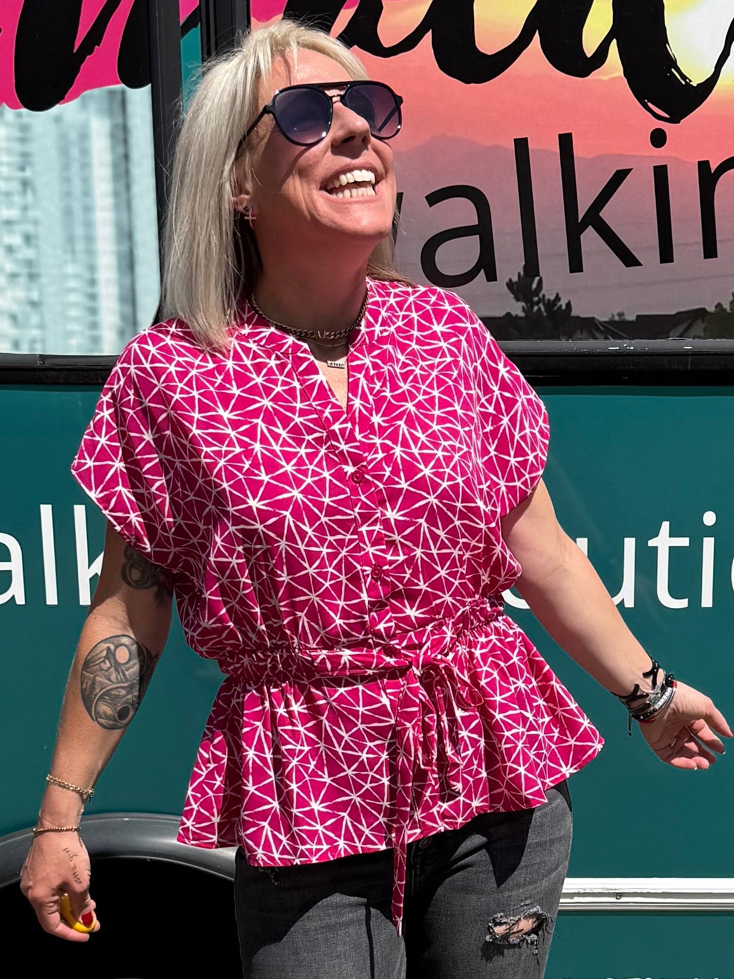 Darby Top in Magenta