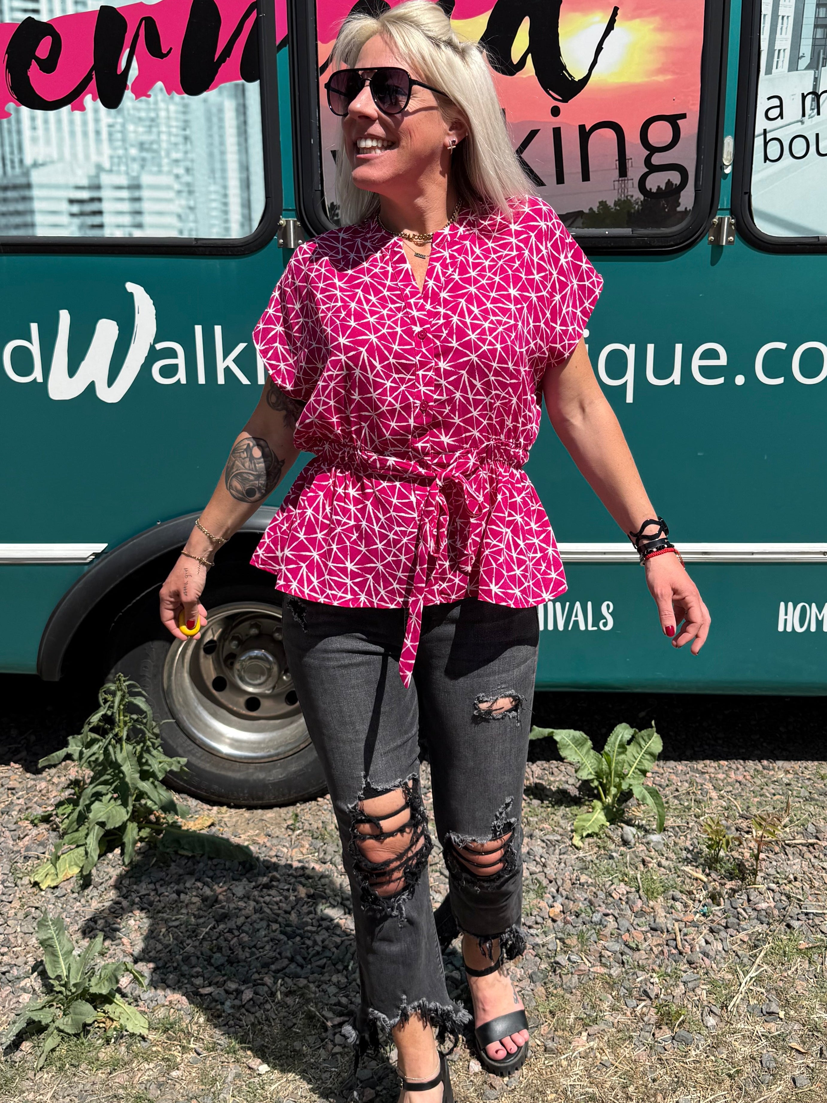 Darby Top in Magenta