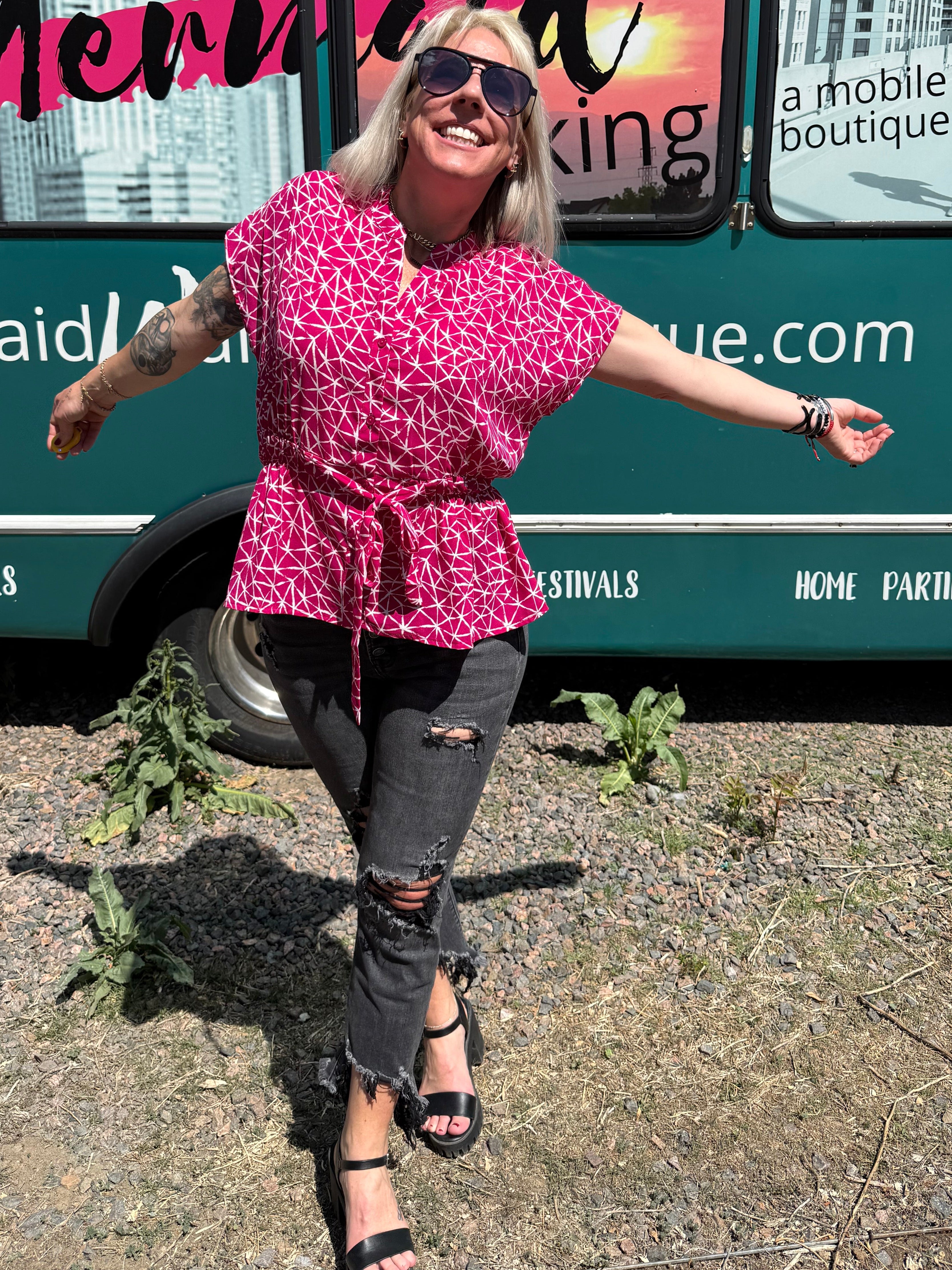 Darby Top in Magenta