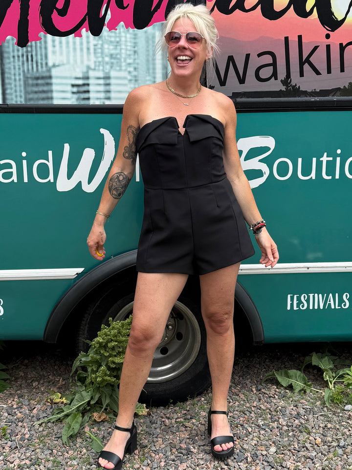 Ellis Island Romper in Black