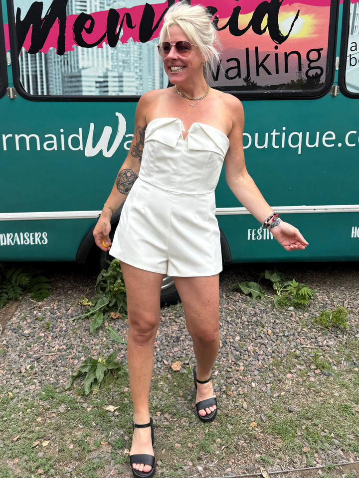 Ellis Island Romper in White