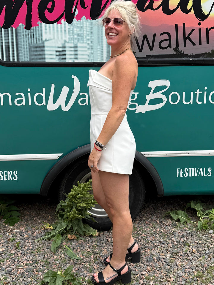 Ellis Island Romper in White
