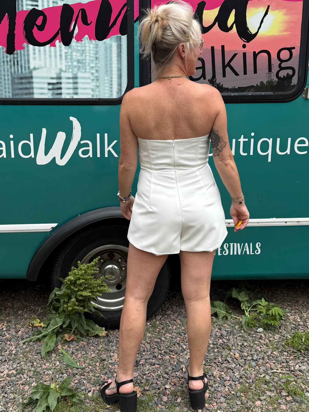 Ellis Island Romper in White