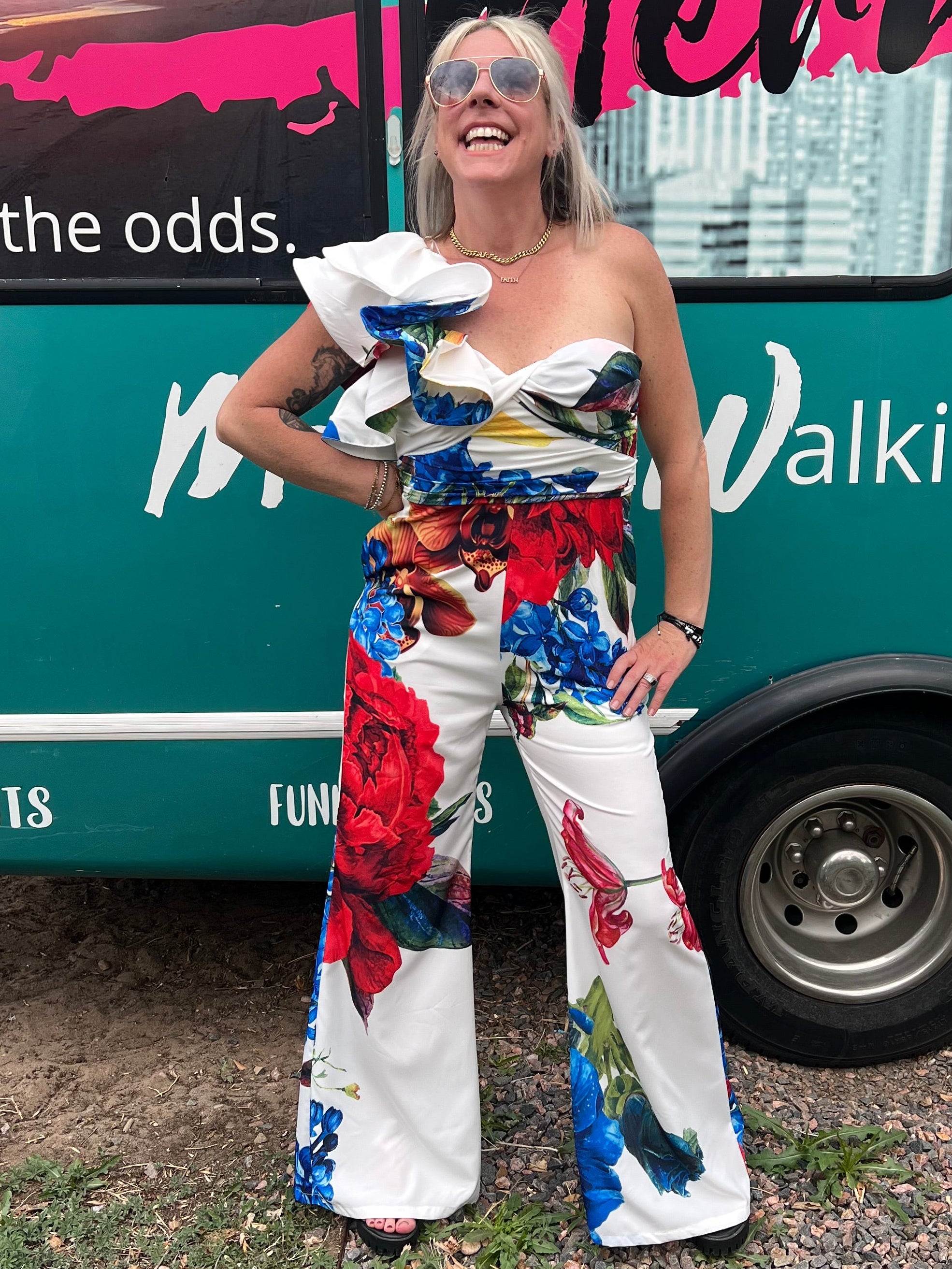 Bloom Boldly One Shoulder Jumpsuit