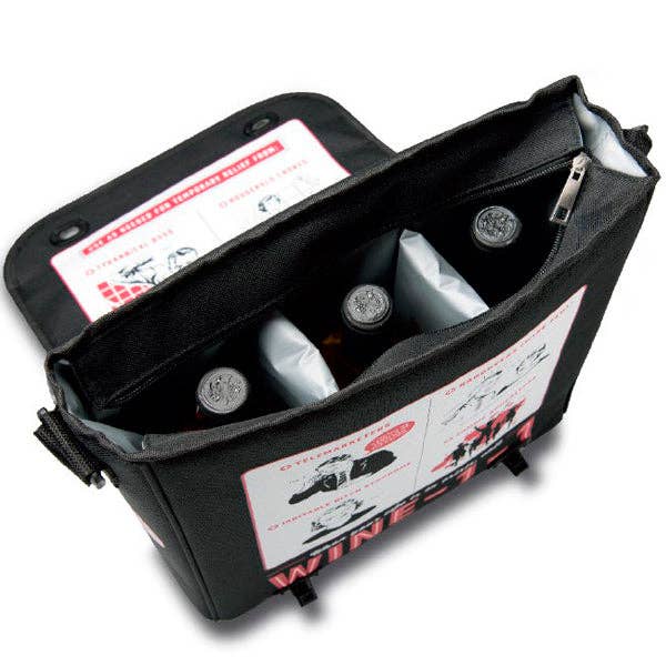 Insulated Wine Bottle Messenger Bag