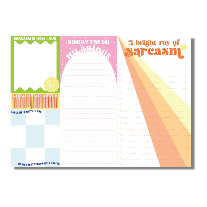 Sarcasm Notepad (funny, gift )