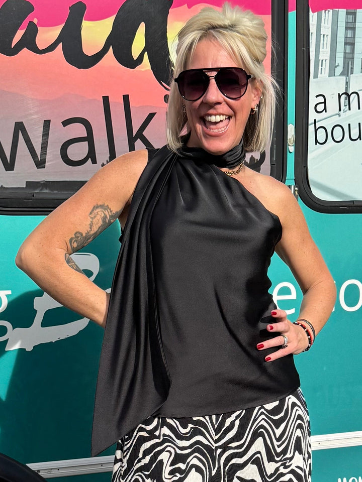 Scarlett Scarf Blouse in Black