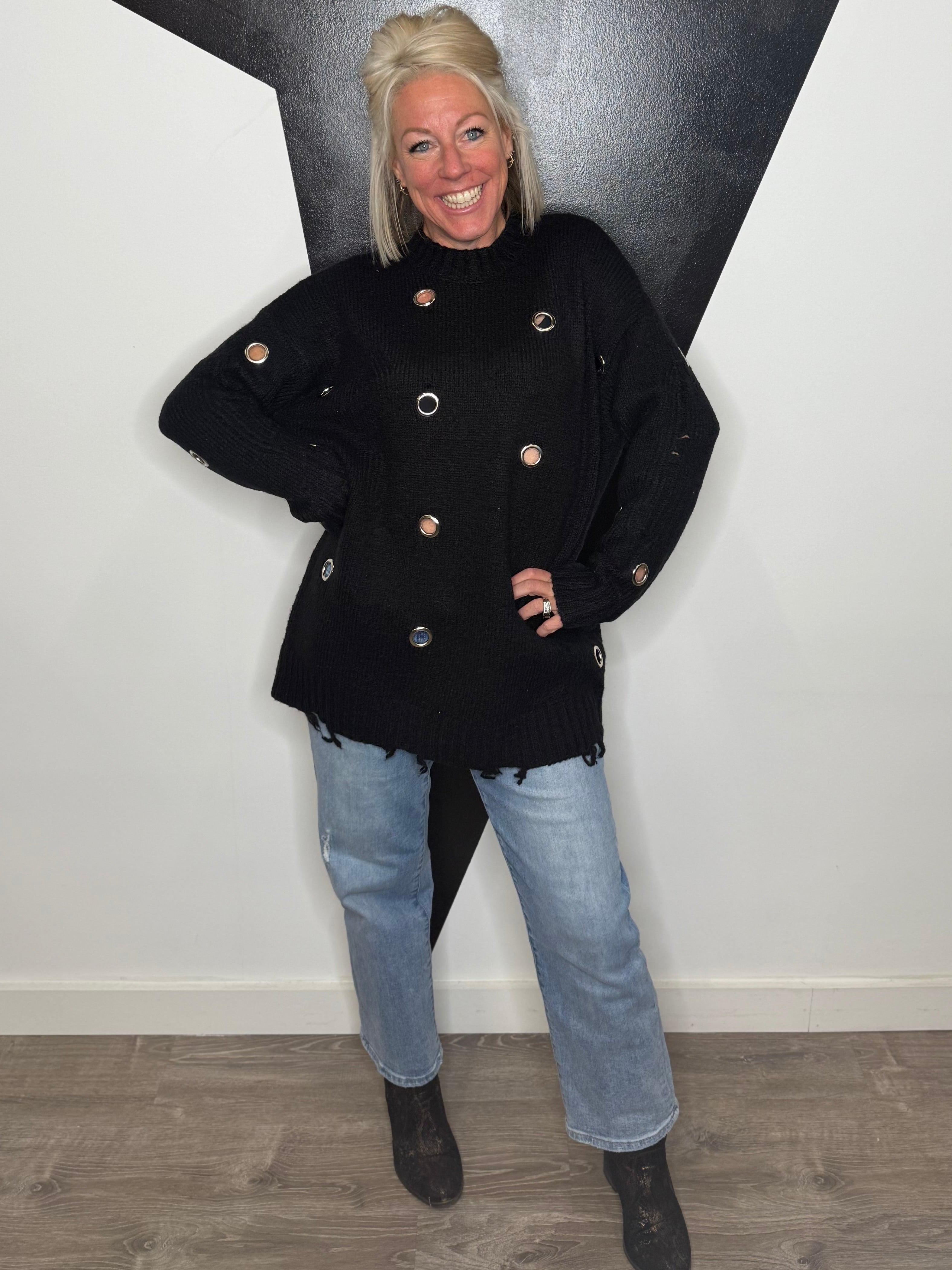 Depp Distressed Tunic Sweater