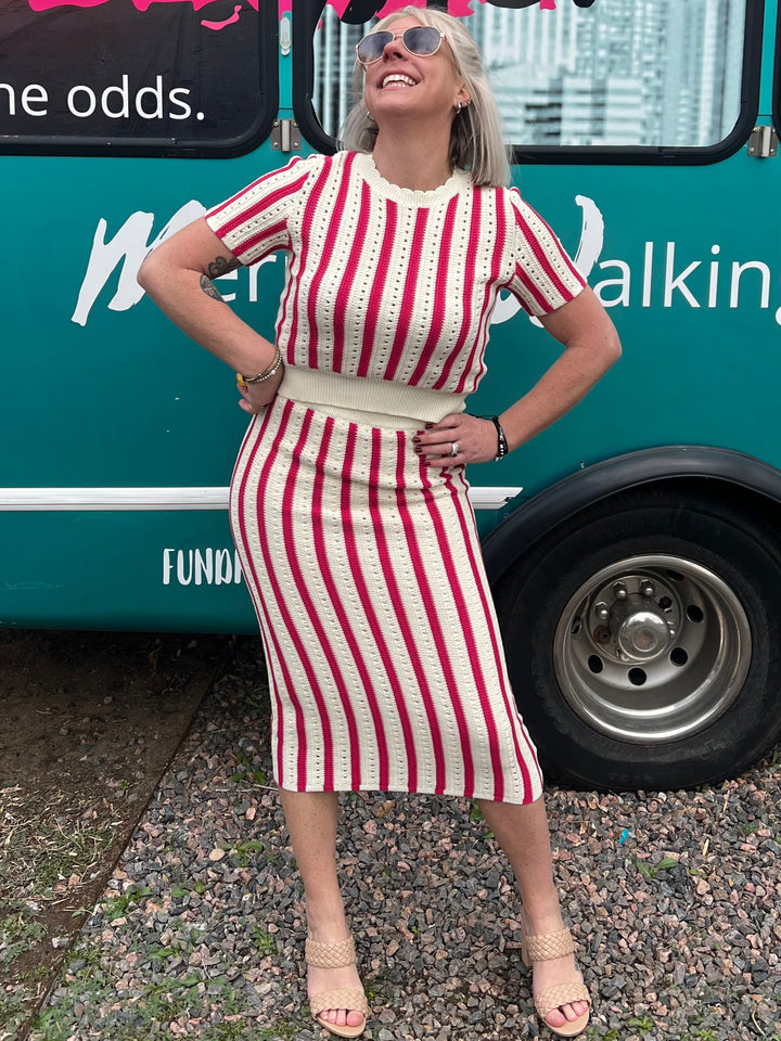 Bold Stripe Knit Set