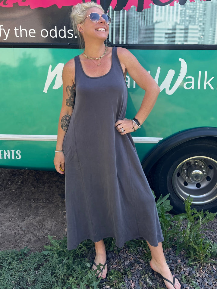 Sumptuous Swing Dress in Grey