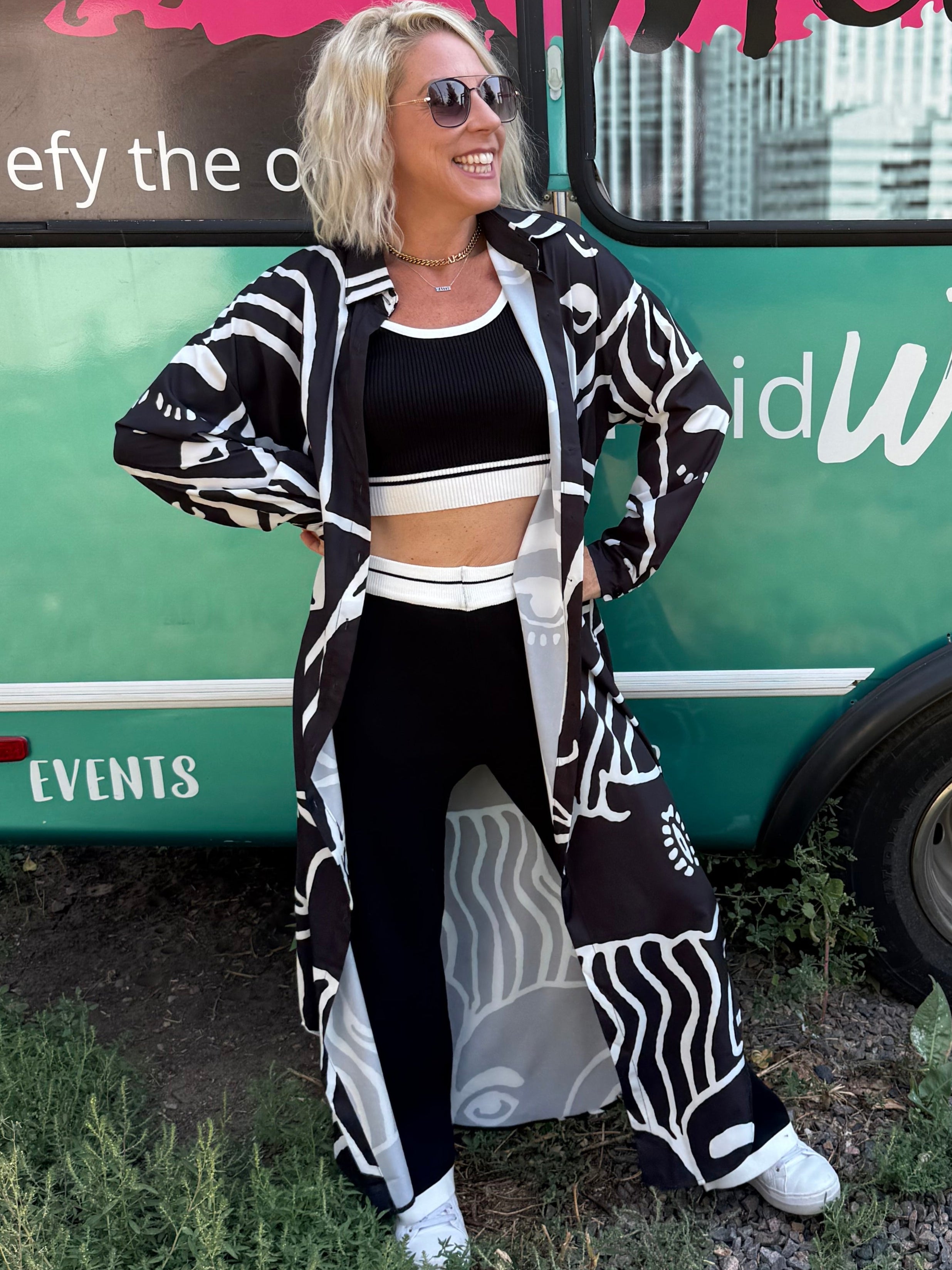 Artsy Faces Button Up Dress or Duster