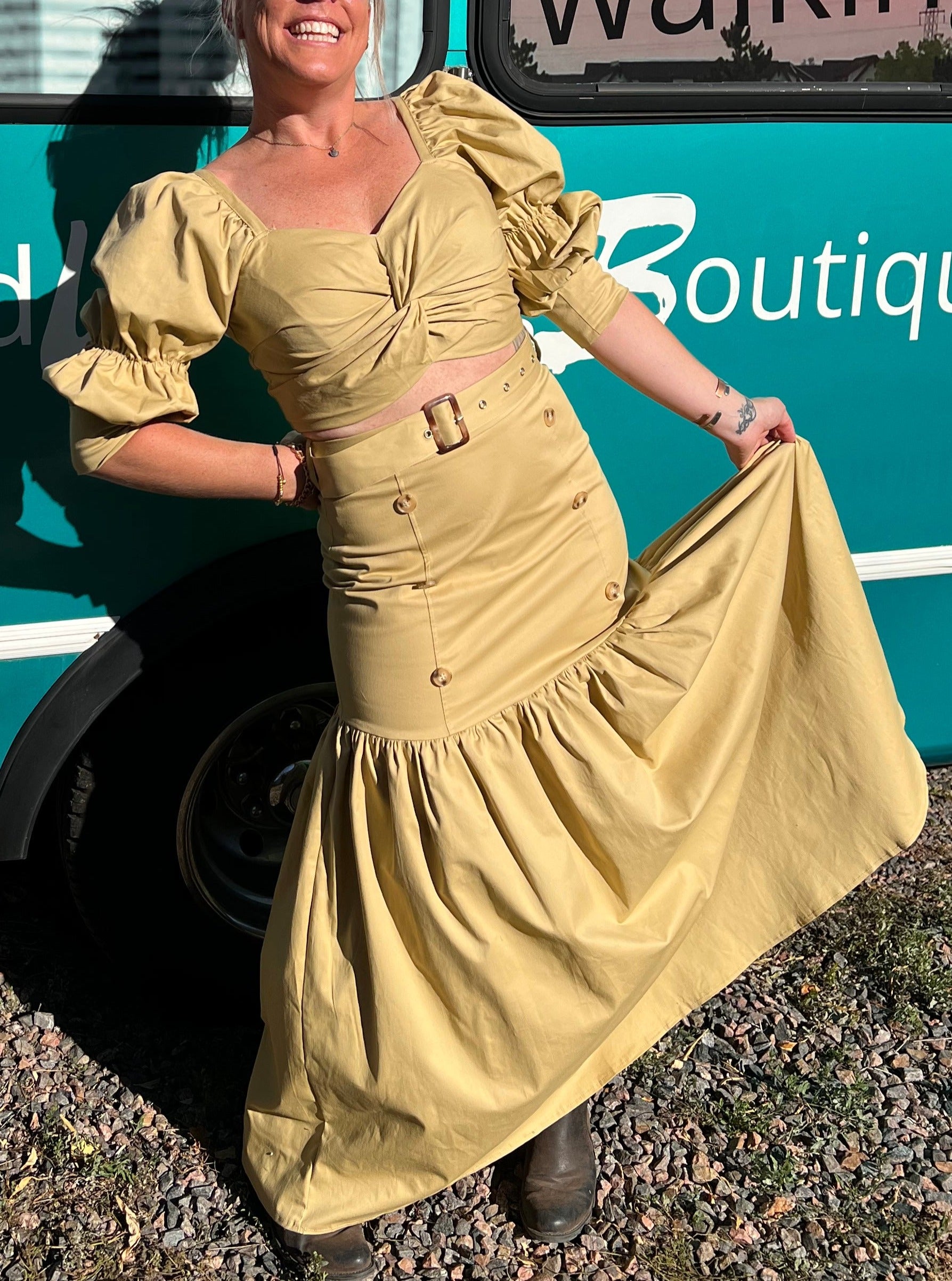Khaki Queen Maxi Skirt