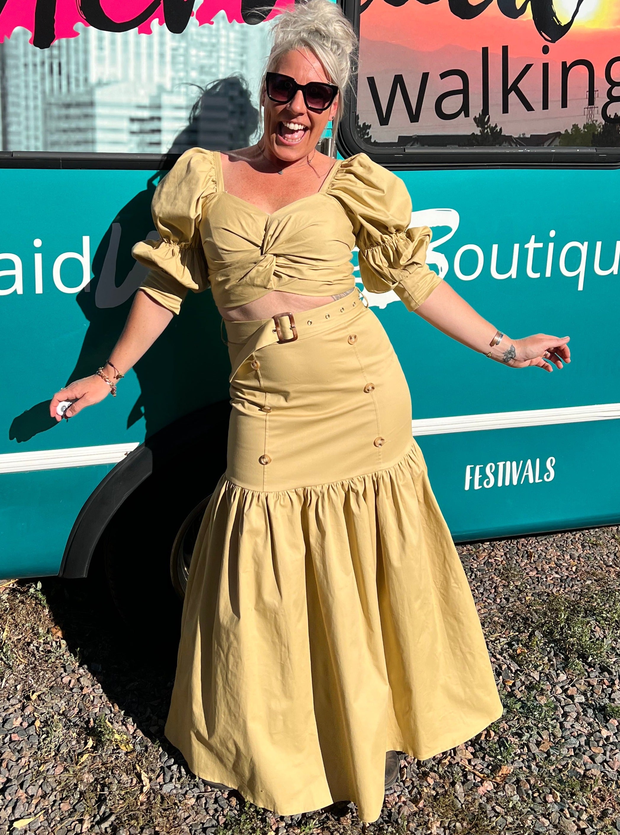 Khaki Queen Maxi Skirt